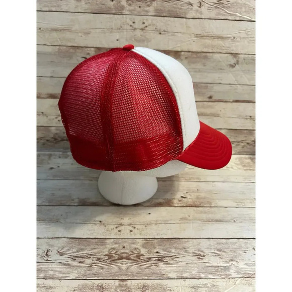 Girls Rock Trucker Hat One Size Adjustable Snap  Back Red White - Picture 4 of 6